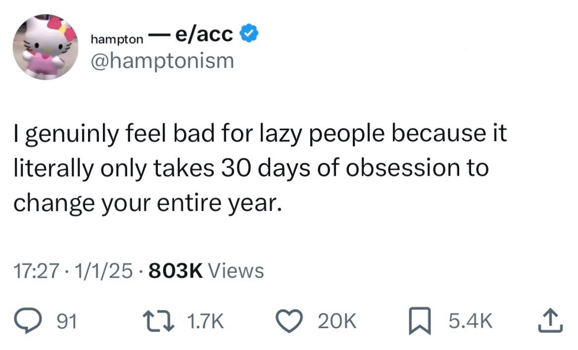 A post about thirty days of obsession changing an entire year