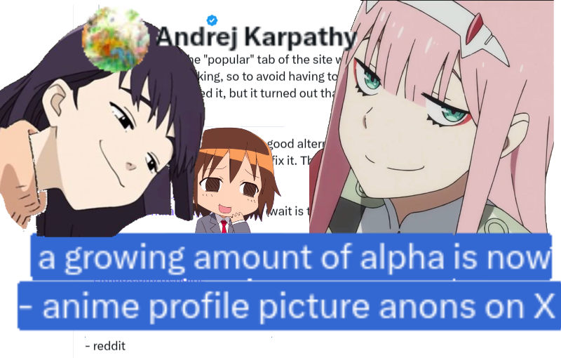 A collage about anime profile pictures and alpha culture