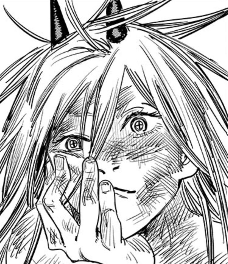Black-and-white anime line art portrait