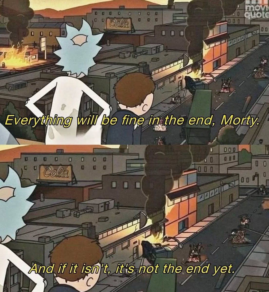 Rick and Morty still with a quote about everything being fine