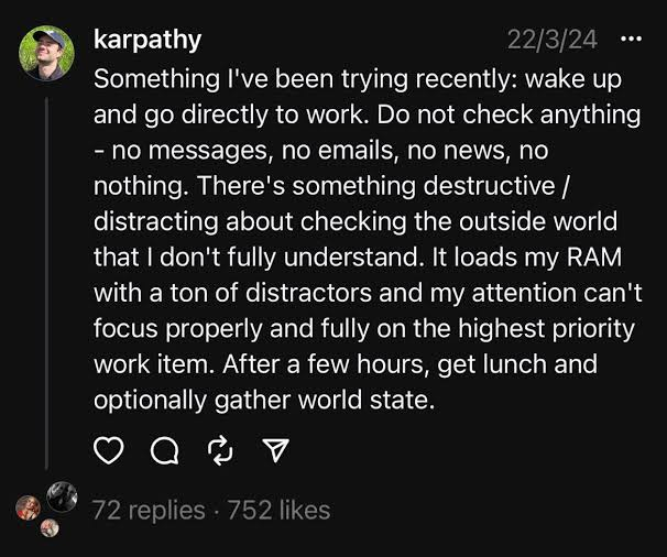 A post about waking up and going directly to work