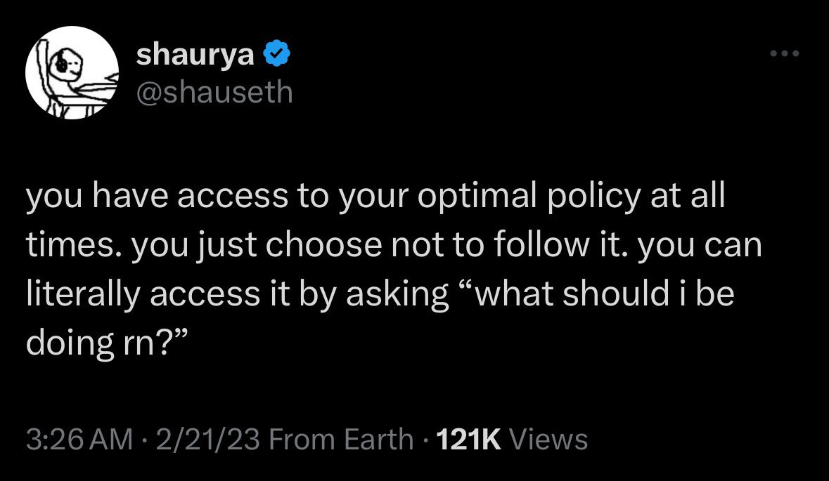 A post about having access to an optimal policy