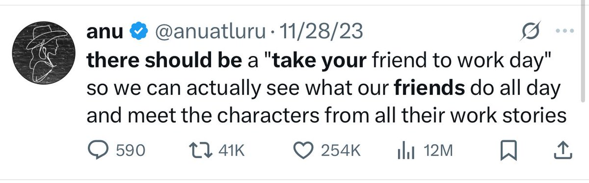 A post proposing a take your friend to work day