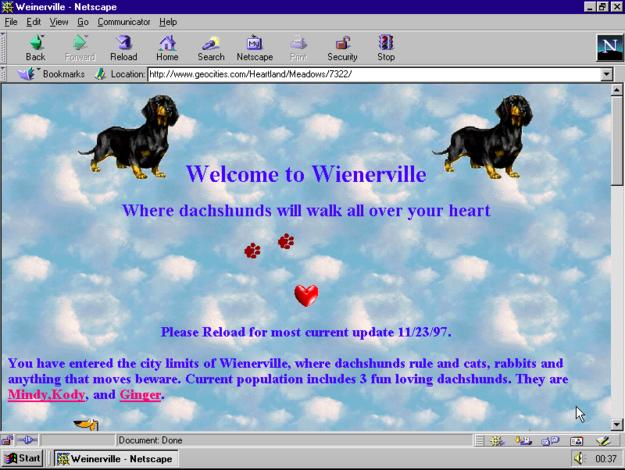 Wienerville displayed in Netscape